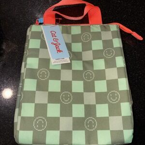 Cat & Jack Kid's Smiley Face Lunch Bag 8 in L X 4 in W X 10 in H New Easy Clean